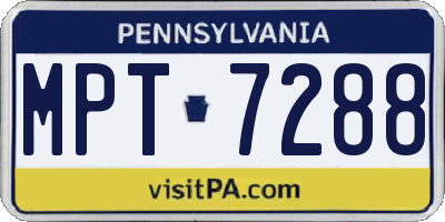 PA license plate MPT7288
