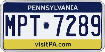 PA license plate MPT7289