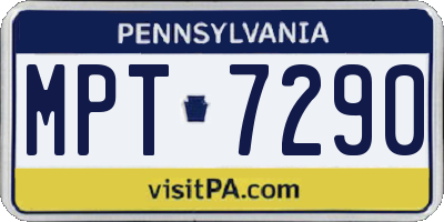 PA license plate MPT7290