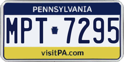 PA license plate MPT7295