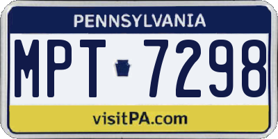 PA license plate MPT7298
