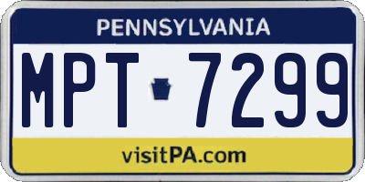 PA license plate MPT7299