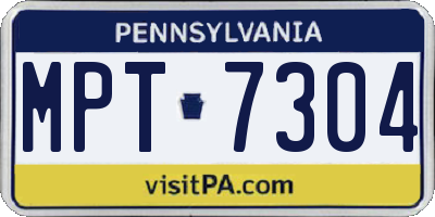 PA license plate MPT7304