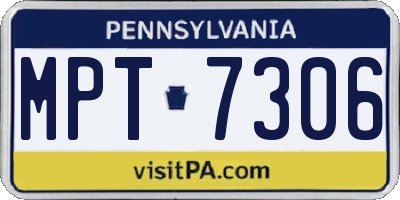 PA license plate MPT7306