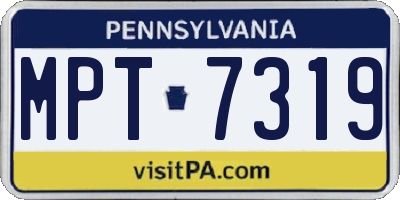 PA license plate MPT7319