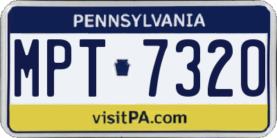 PA license plate MPT7320