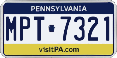 PA license plate MPT7321
