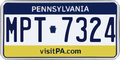 PA license plate MPT7324