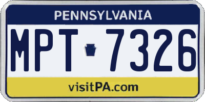 PA license plate MPT7326