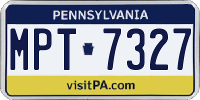PA license plate MPT7327