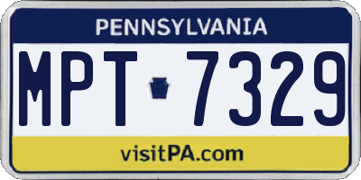 PA license plate MPT7329