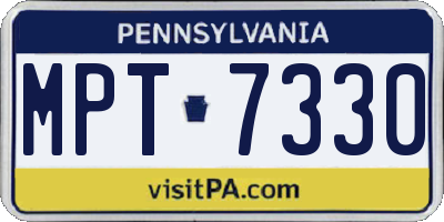 PA license plate MPT7330