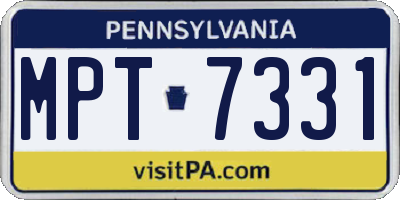 PA license plate MPT7331