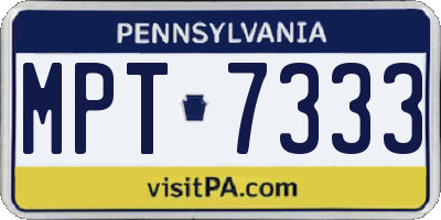 PA license plate MPT7333