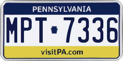 PA license plate MPT7336