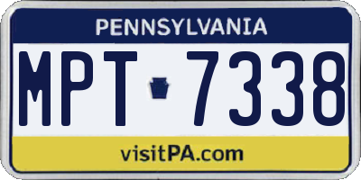 PA license plate MPT7338