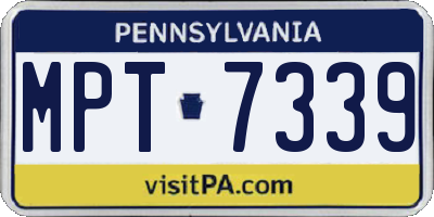 PA license plate MPT7339