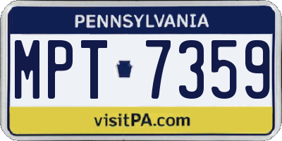 PA license plate MPT7359