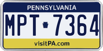 PA license plate MPT7364