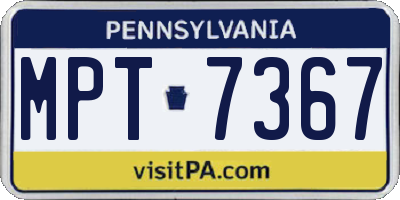 PA license plate MPT7367