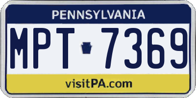 PA license plate MPT7369