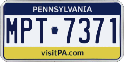 PA license plate MPT7371
