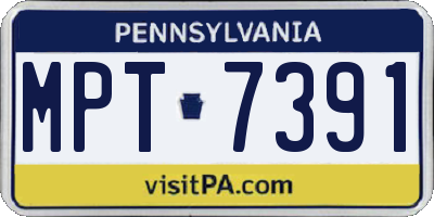 PA license plate MPT7391