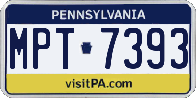 PA license plate MPT7393