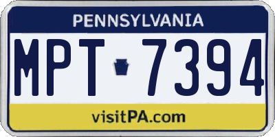 PA license plate MPT7394