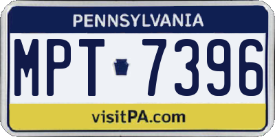 PA license plate MPT7396