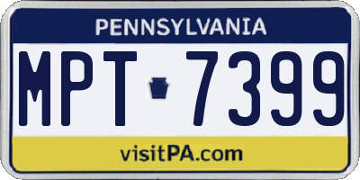 PA license plate MPT7399