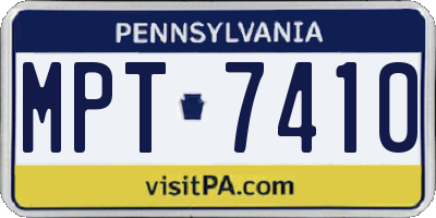 PA license plate MPT7410