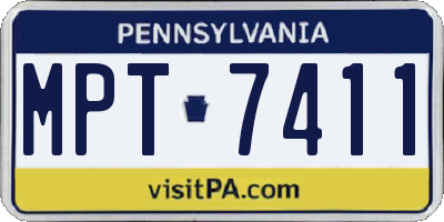 PA license plate MPT7411