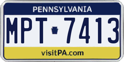 PA license plate MPT7413