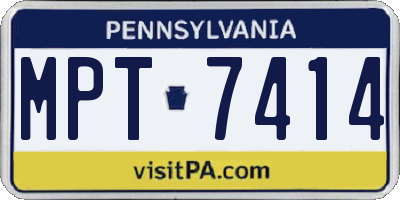 PA license plate MPT7414