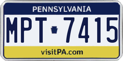 PA license plate MPT7415