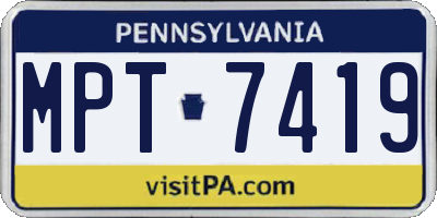 PA license plate MPT7419