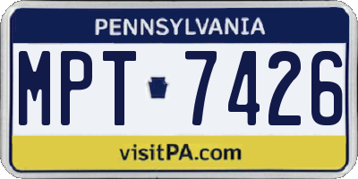 PA license plate MPT7426
