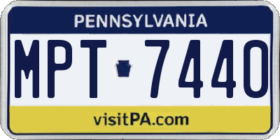 PA license plate MPT7440
