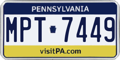 PA license plate MPT7449