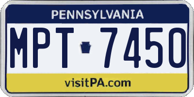 PA license plate MPT7450
