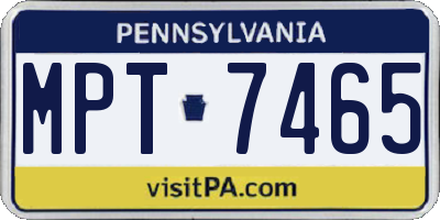PA license plate MPT7465