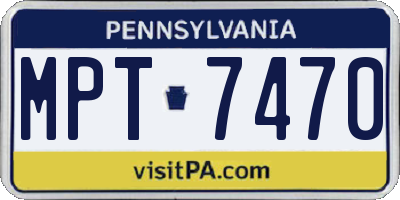 PA license plate MPT7470