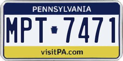 PA license plate MPT7471