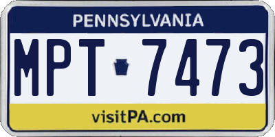 PA license plate MPT7473