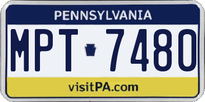 PA license plate MPT7480