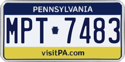 PA license plate MPT7483
