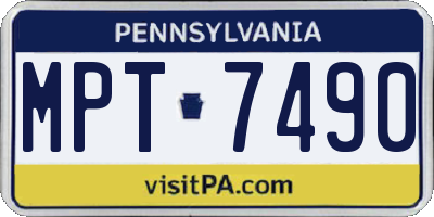 PA license plate MPT7490
