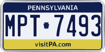 PA license plate MPT7493