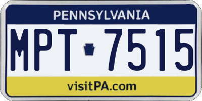 PA license plate MPT7515